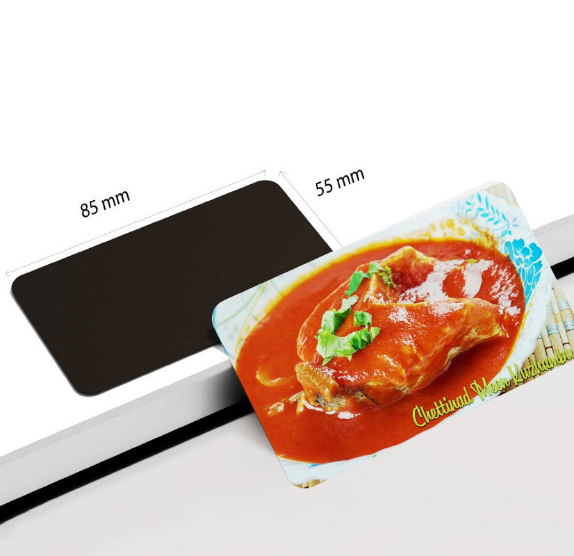 dhcrafts Rectangular Rubber Fridge Magnet Multicolor Food Chettinad Meen Kuzhambu D4 Rectangular Design Pack of 1 (8.6cm x 5.4cm)